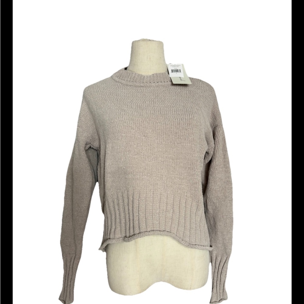 GENERATION Y Cream Ribbed Crew Neck Sweater